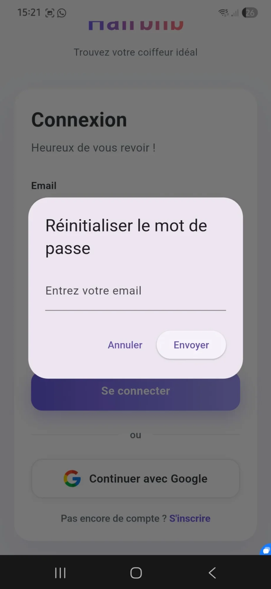 Mot de passe oublié