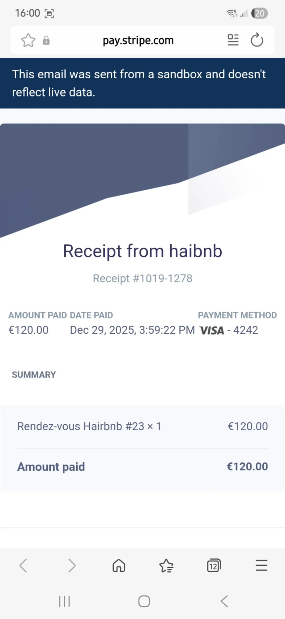 Reçu Stripe